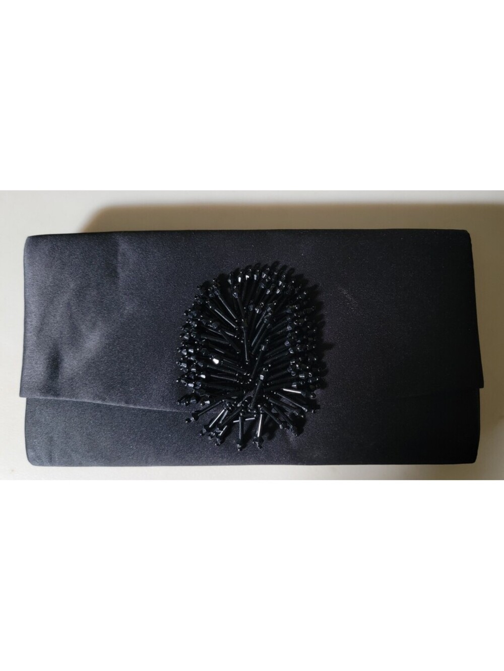 Vintage Charming Charlie Black Evening Bag With Beading Accent